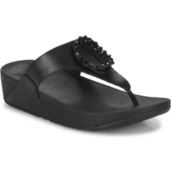 FitFlop LULU CRYSTAL-CIRCLET LEATHER TOE-POST SANDALS
